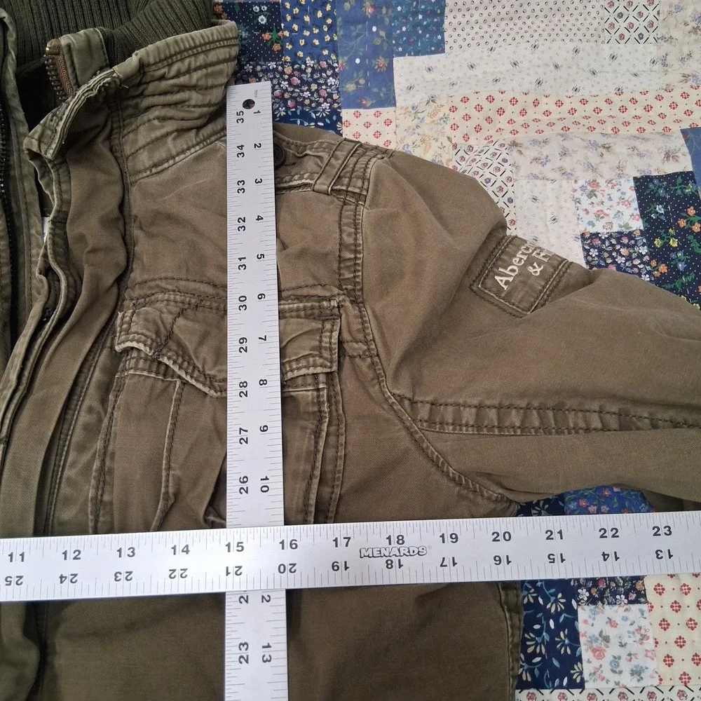 Y2K Abercrombie & Fitch A&F Military Field Jacket Size Medium Olive Drab Green